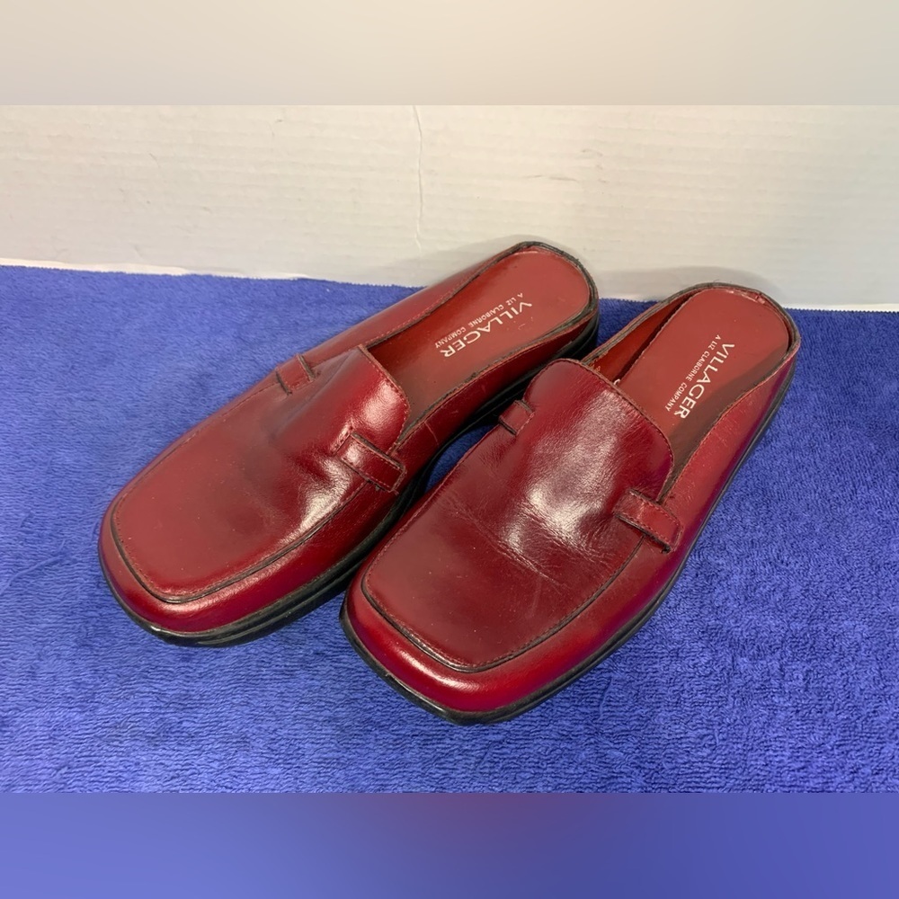 Red Leather Villager Ross Liz Claiborne Loafer Slip-On Shoes Women’s Size 6M 6 M
